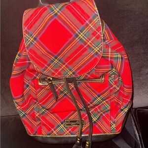 Dooney & Bourke Red Plaid Tartan Backpack